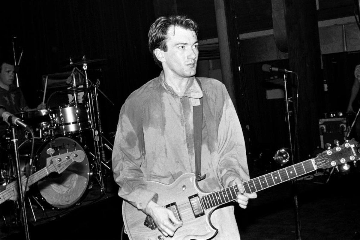 Andy Gill of Gang of Four performing at Club 57 presents at Irving Plaza in New York City on November 13, 1980