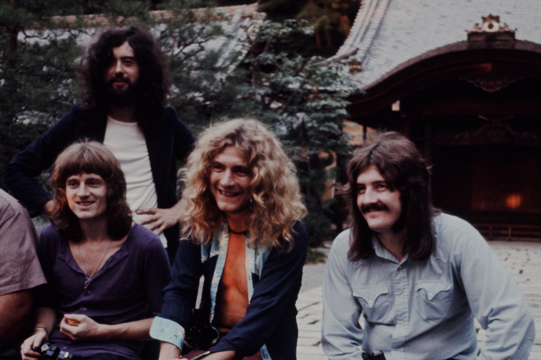 Led Zeppelin at the Hiroshima shrine, September 1971 (Photo by