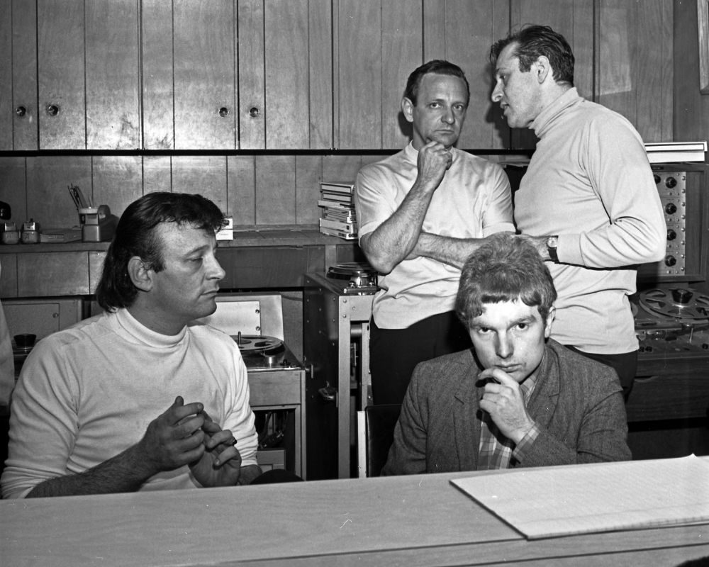Van Morrison and Bert Berns in the studio mixing Blowin' Your Mind!, 1967