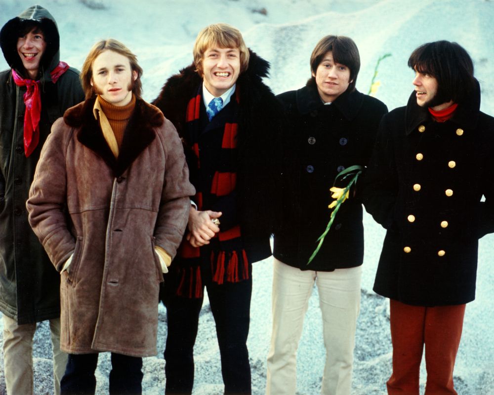 1967: Superstar group "Buffalo Springfield" pose for a portrait in 1967. (L-R) Bruce Palmer, Stephen Stills, Dewey Martin, Richie Furay, Neil Young