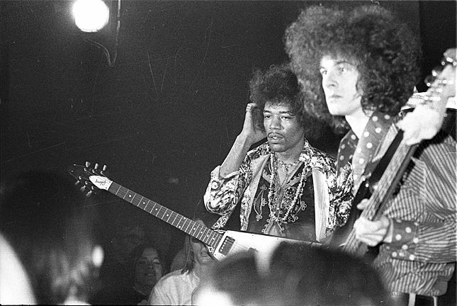 Jimi Hendrix and bassist Noel Redding at the Fifth Dimension Club, Ann Arbor, Michigan, August 15, 1967