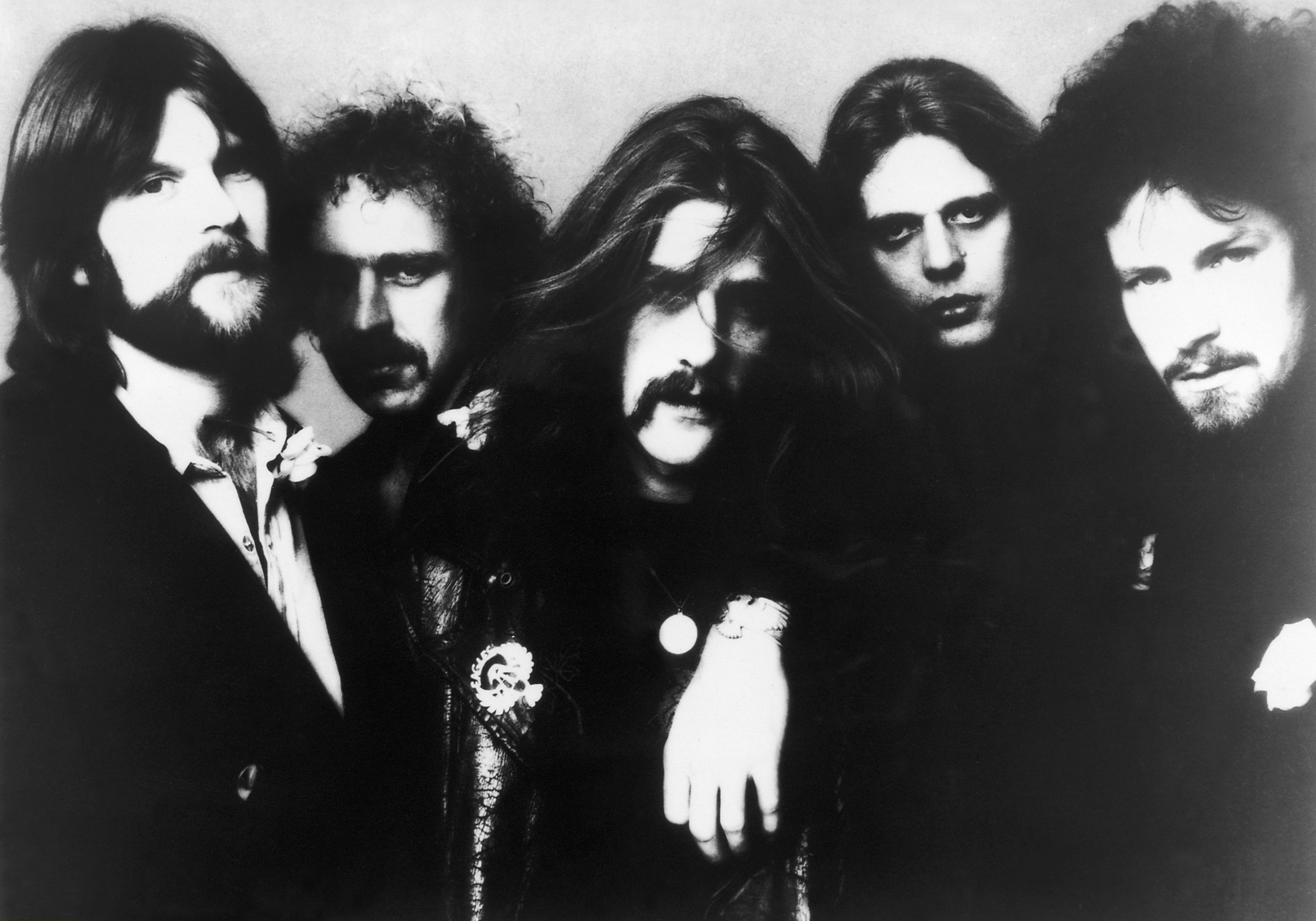 Eagles, now a five-piece, 1974. L-R Randy Meisner, Bernie Leadon, Glenn Frey, Don Felder, Don Henley
