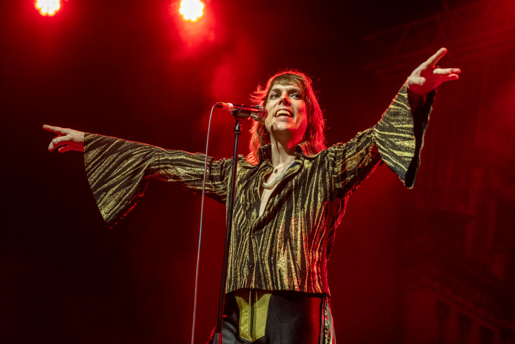 British rock band The Struts led by English singer Luke Spiller performs in concert at the Fabrique in Milan. Milan (Italy), October 21st 2024