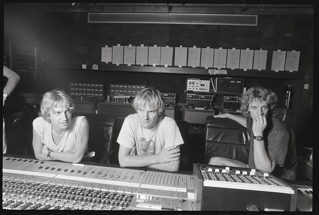 The Police making Ghost in the Machine at AIR Studios, Montserrat, July 1981. L-R: Andy Summers, Sting, Stewart Copeland