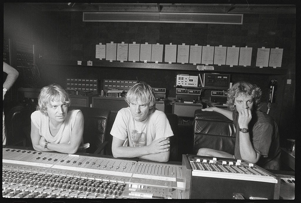 The Police making Ghost in the Machine at AIR Studios, Montserrat, July 1981. L-R: Andy Summers, Sting, Stewart Copeland