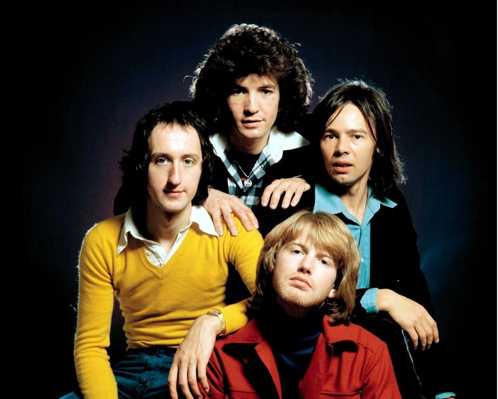 Scottish band Pilot, London, 1975, clockwise from left Ian Bairnson, Stuart Tosh, David Paton, Billy Lyall