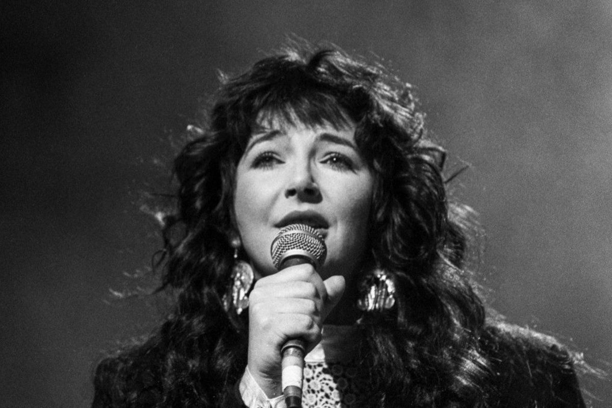 Kate Bush performing on stage at the Secret Policeman's Ball, March 1987