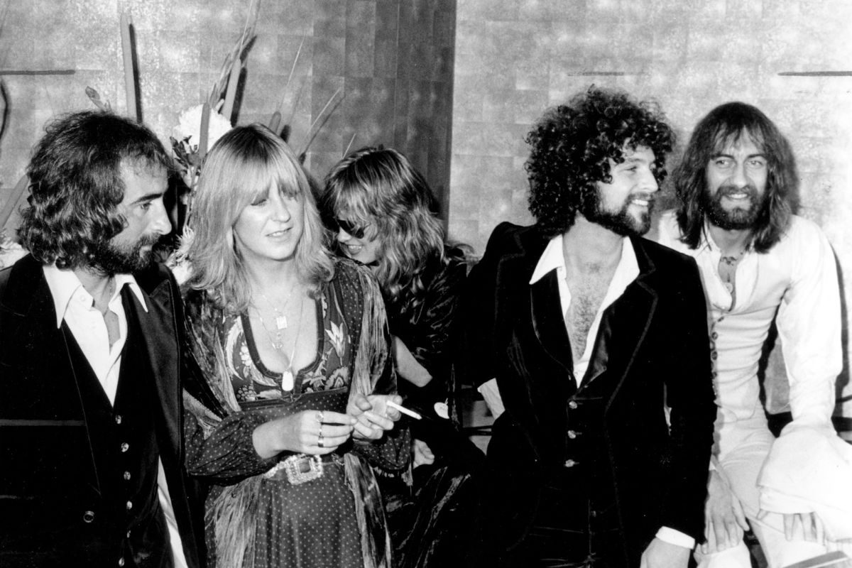 From left, Fleetwood Mac's John McVie, Christine McVie, Stevie Nicks, Lindsey Buckingham and Mick Fleetwood, 1977