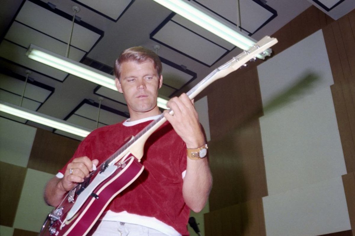 Glen Campbell records at the Capitol Records studios on June 1, 1967