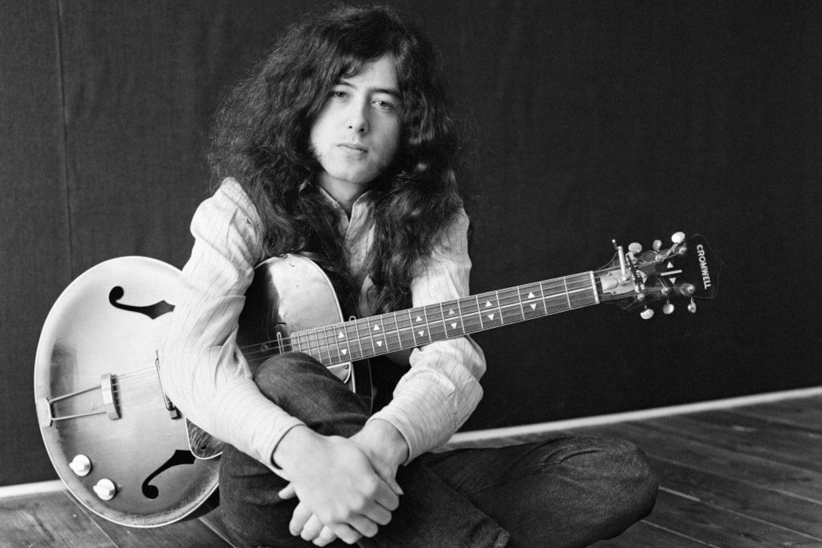 Jimmy Page, sat down in his new Thameside house at Pangbourne, January 1970
