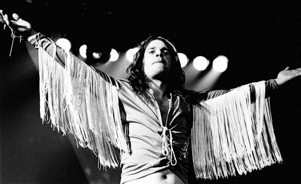 Ozzy Osbourne performs with Black Sabbath during the 'Never Say Die!' Tour at Lewisham Odeon, London on May 27, 1978