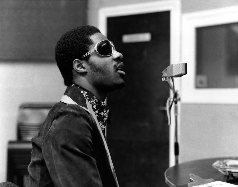 Stevie Wonder in the recording studio, 1972