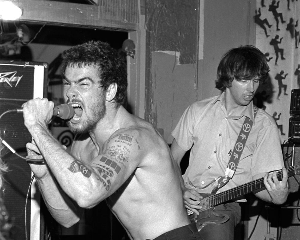 Black Flag, 1982. L-R: Henry Rollins, Greg Ginn