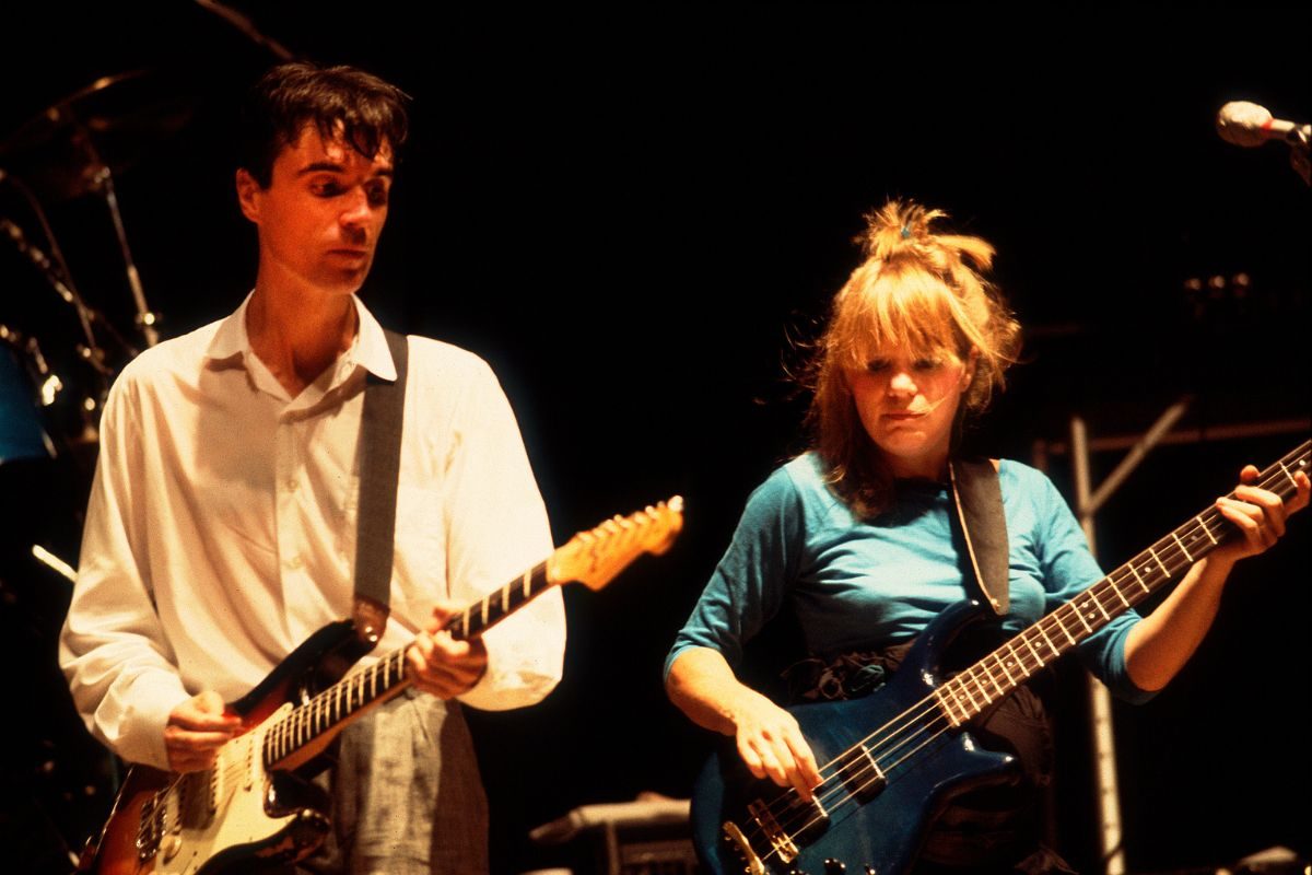 Talking Heads: David Byrne and Tina Weymouth onstage, 1982