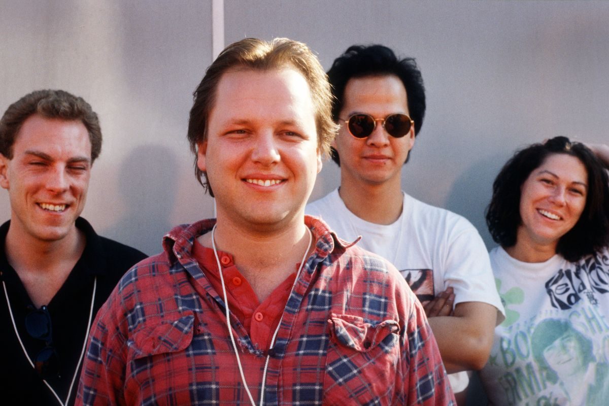 Pixies, rock band, 1989: L-R David Lovering. Frank Black, Joey Santiago, Kim Deal