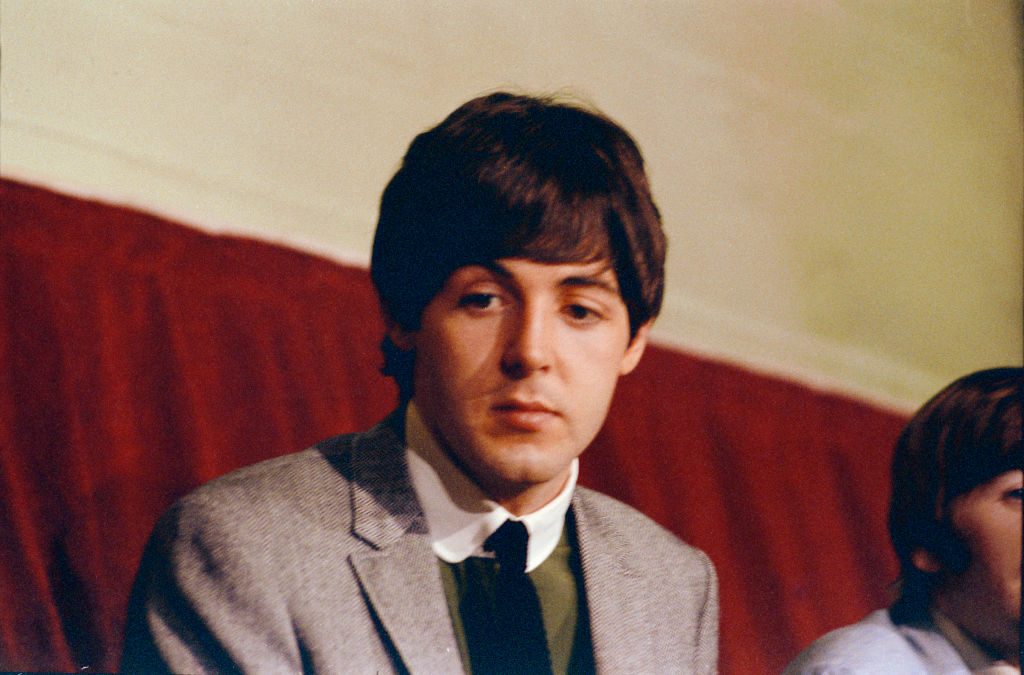 Paul McCartney of English rock band the Beatles during a press conference, circa 1965