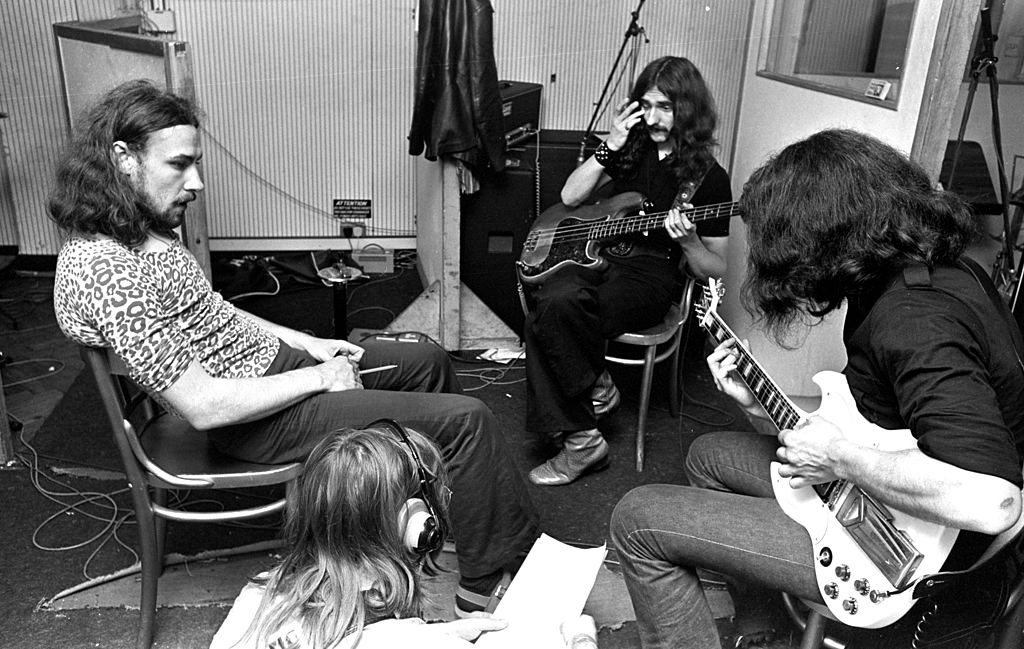 Black Sabbath during the sessions for the Paranoid album, June 17 1970. L-R Bill Ward, Ozzy Osbourne, Geezer Butler and T