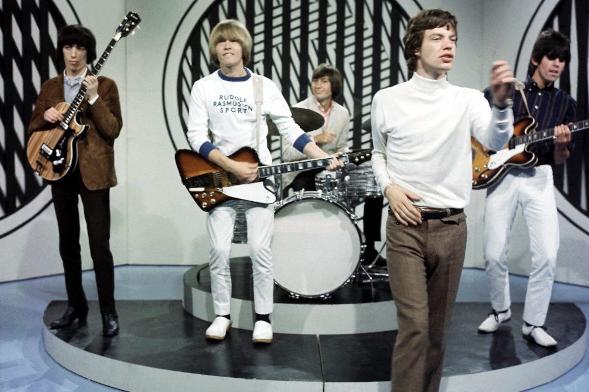 The Rolling Stones perform on the set of the ABC Television pop music television show 'Thank Your Lucky Stars' at Alpha Television Studios in Birmingham, England on 30th January 1965
