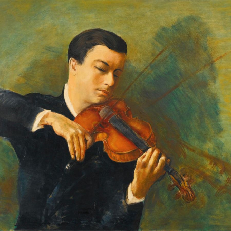 Portrait of the Violinist Nathan Milstein (1903-1992). Private Collection. Creator: Kisling, Moïse (1891-1953).