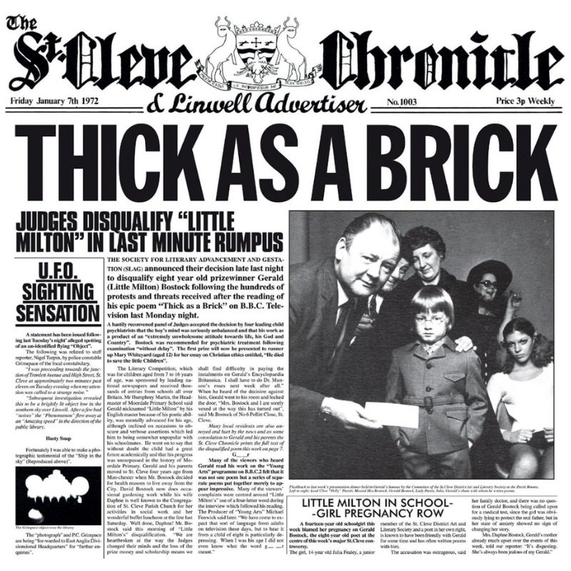 best prog rock albums - Jethro Tull Thick as a Brick