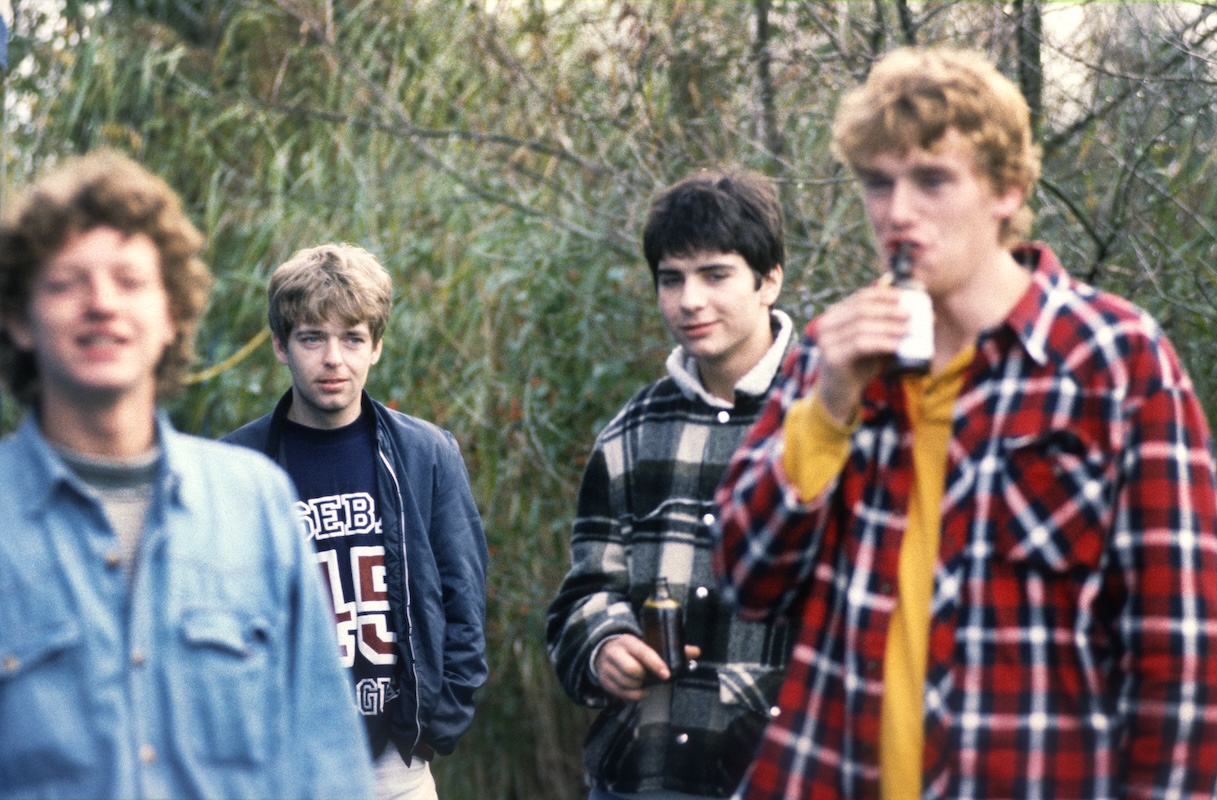 The La's at Futurama Festival, Belgium, 1990 standing in a forest