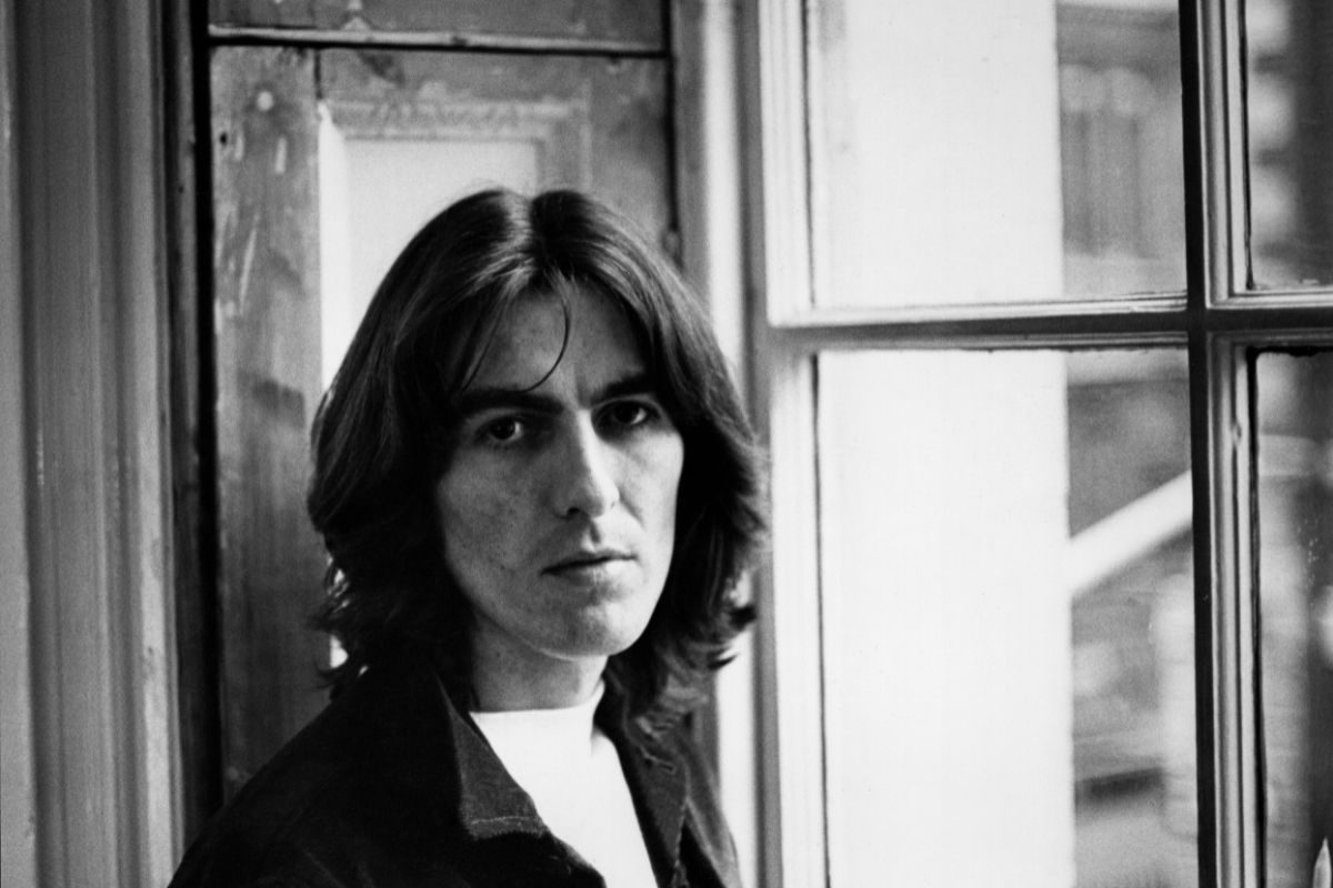 George Harrison of The Beatles pop group pictured at the Apple Headquarters in London, 2nd January 1969