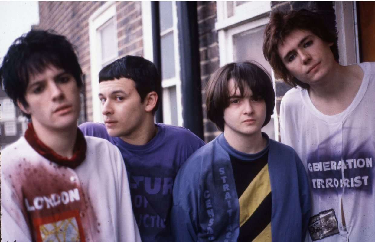 Manic Street Preachers, London, January 1991. L-R Richey Edwards, James Dean Bradfield, Sean Moore and Nicky Wire