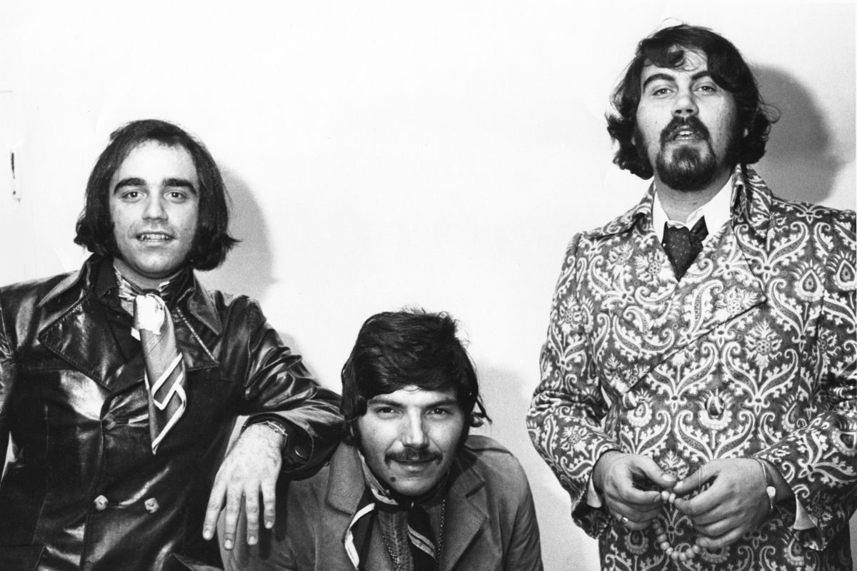 Aphrodite's Child, circa 1968. L-R Demis Roussos, Lucas Sideras,  Vangelis