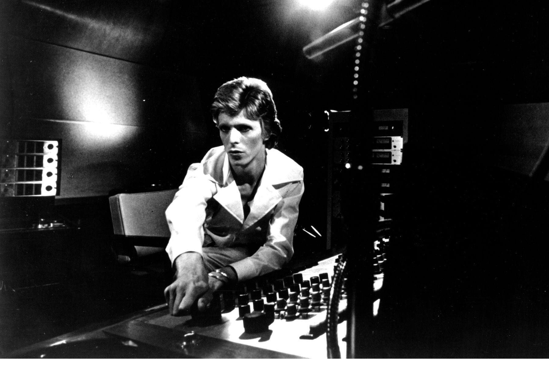 David Bowie in recording studio 1974