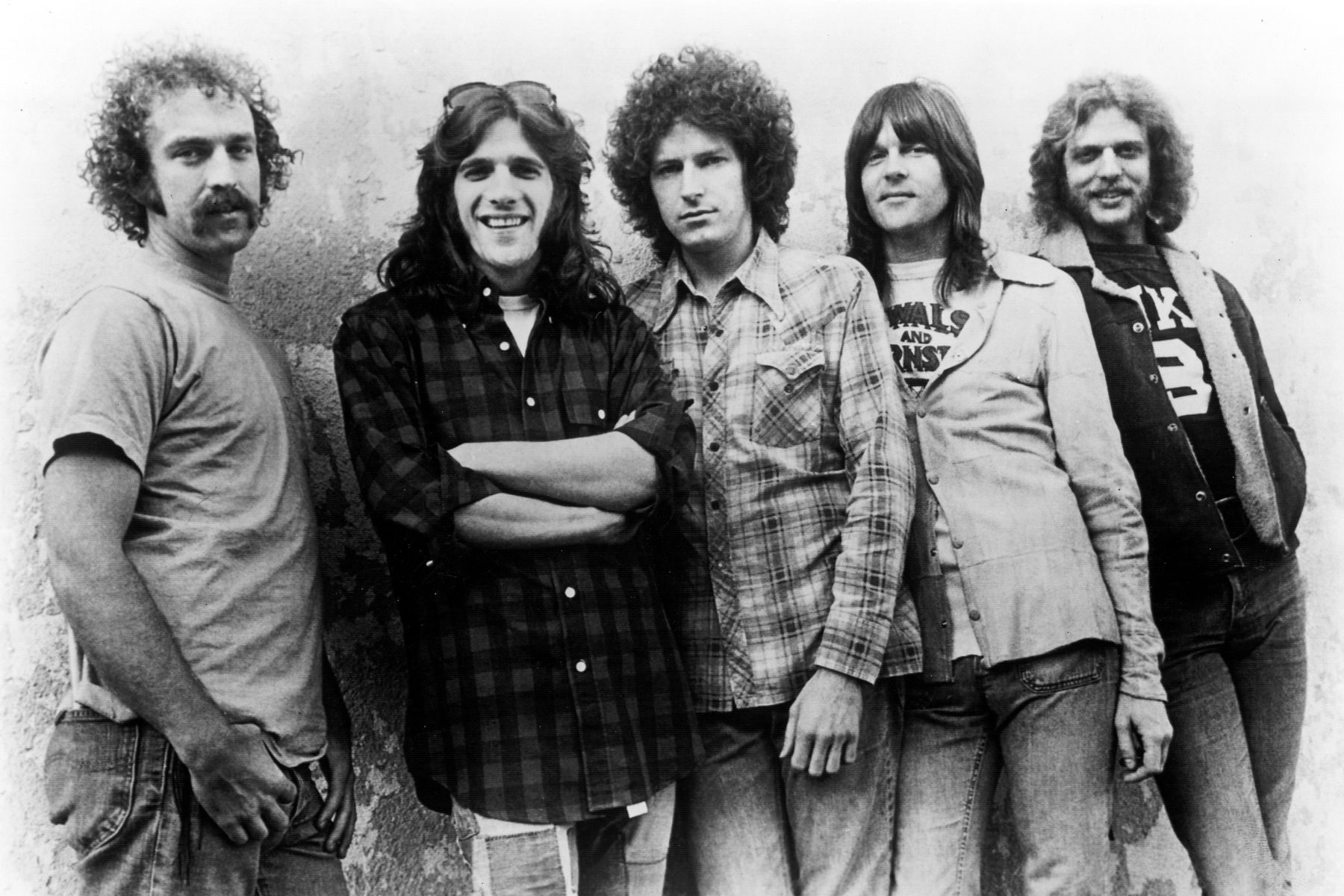 The Eagles, 1975. L-R: Bernie Leadon, Glenn Frey, Don Henley, Randy Meisner, Don Felder