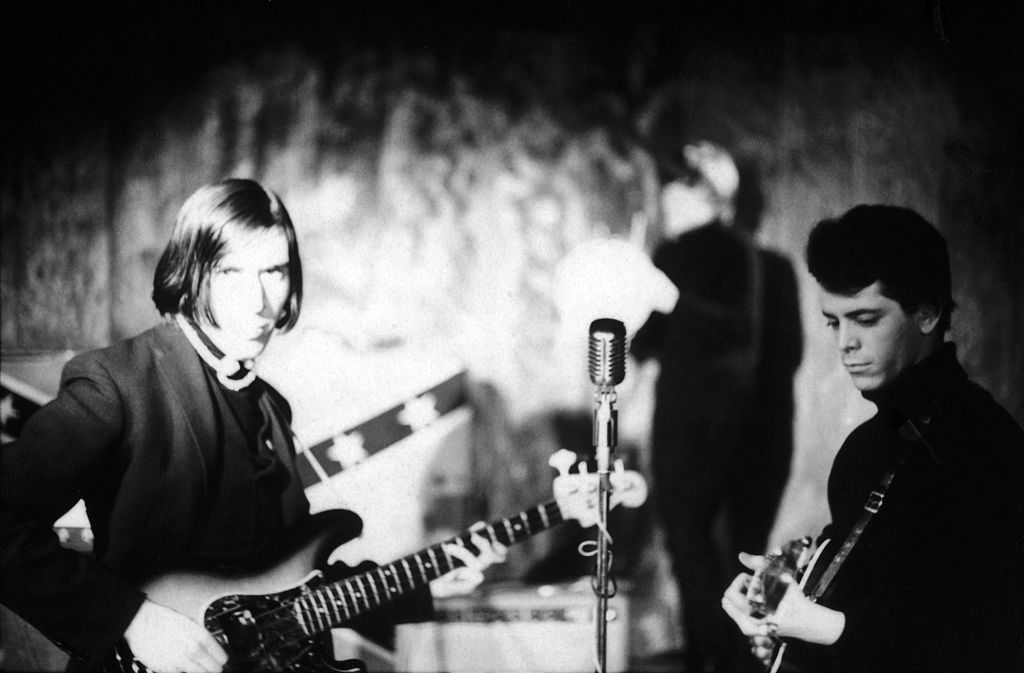 John Cale and Lou Reed of the Velvet Underground performs on stage at the Cafe Bizarre, New York, December 1965