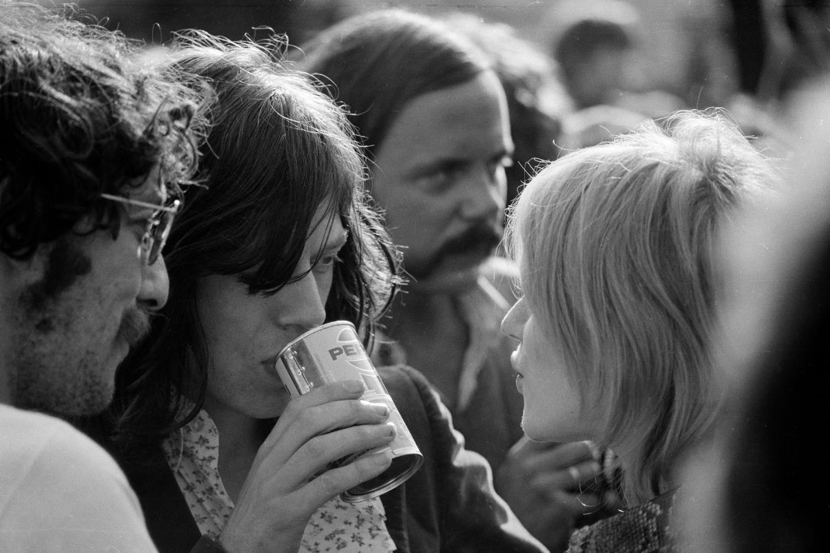 Mick Jagger and Marianne Faithfull at Blind Faith's Hyde Park concert, 7 June 1969