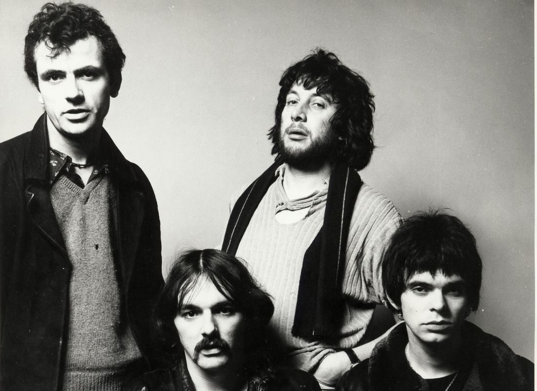 The Stranglers, punk band, 1978. Back L-R: Hugh Cornwell, Jet Black. Front L-R: Dave Greenfield, JJ Burnel