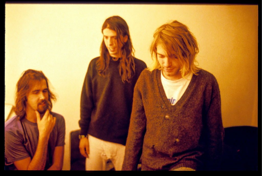 Nirvana, Belgium, 23 November 1991. From left, Krist Novoselic, Dave Grohl, Kurt Cobain