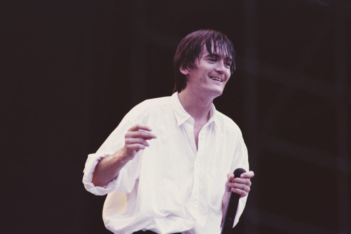 Feargal Sharkey, former lead vocalist of The Undertones, performs live on stage during his solo career, circa 1985