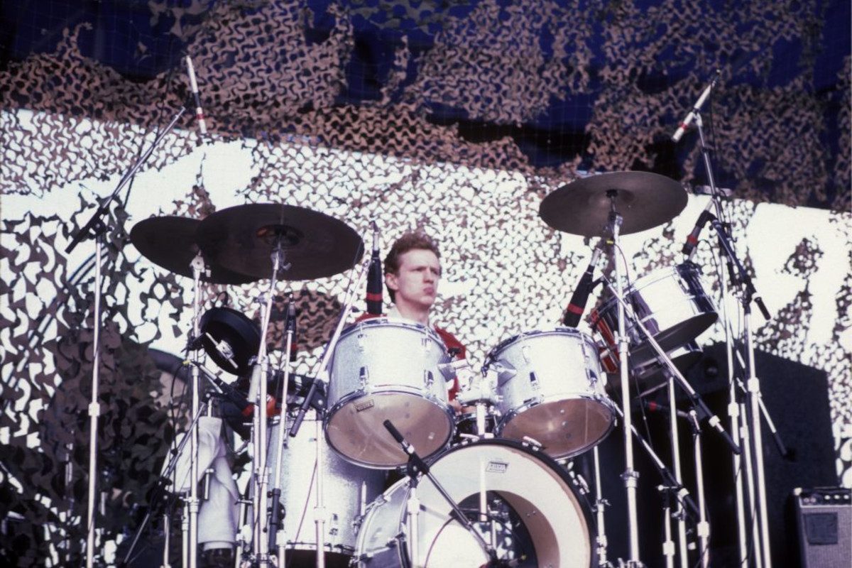 Terry Chimes performing with The Clash, circa 1982