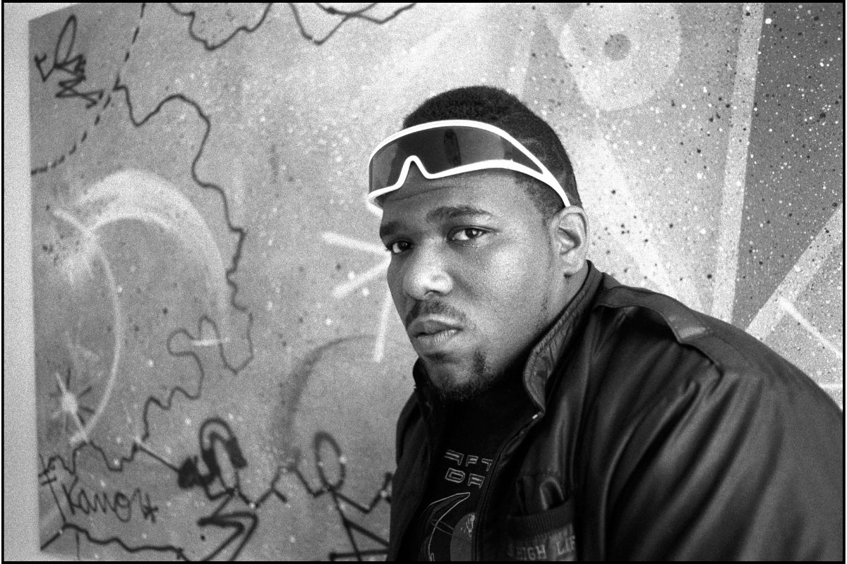 Afrika Bambaataa portrait at Celluloid Records, London, UK, 1983
