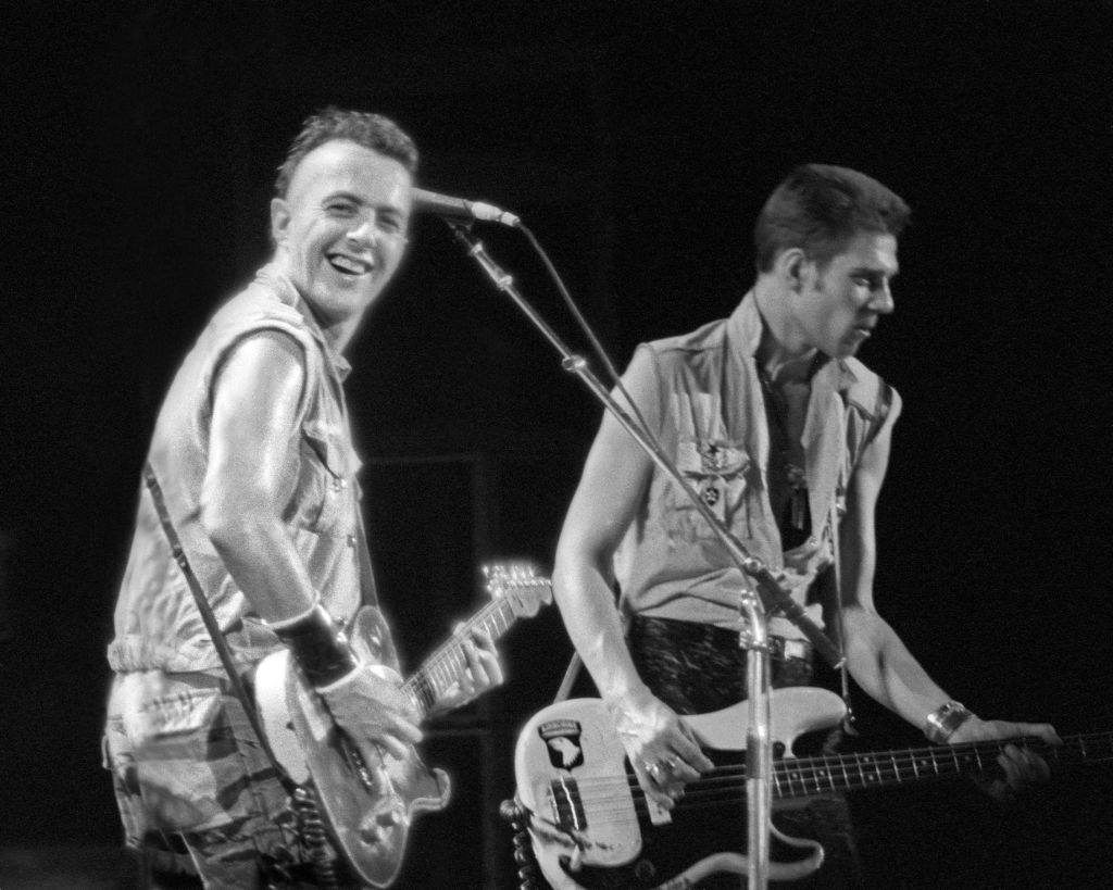 The Clash performing at the San Francisco Civic Center on June 22 1982. (L-R): Joe Strummer, Paul Simonon.