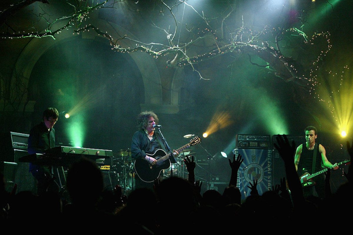 The Cure performs on stage at "MTV Icon 2004 - The Cure" at Old Billingsgate Market on September 17, 2004