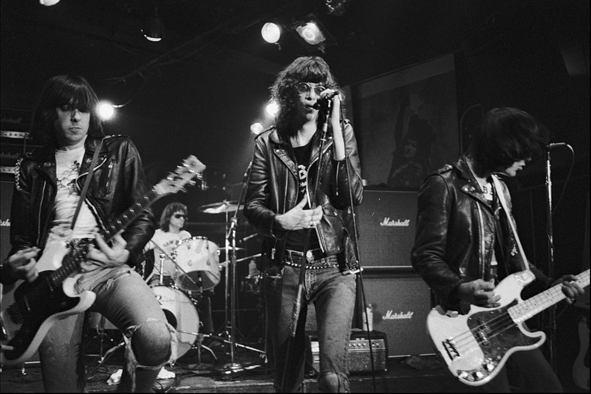 The Ramones, with Joey Ramone, performing at CBGB, New York, October 30, 1977