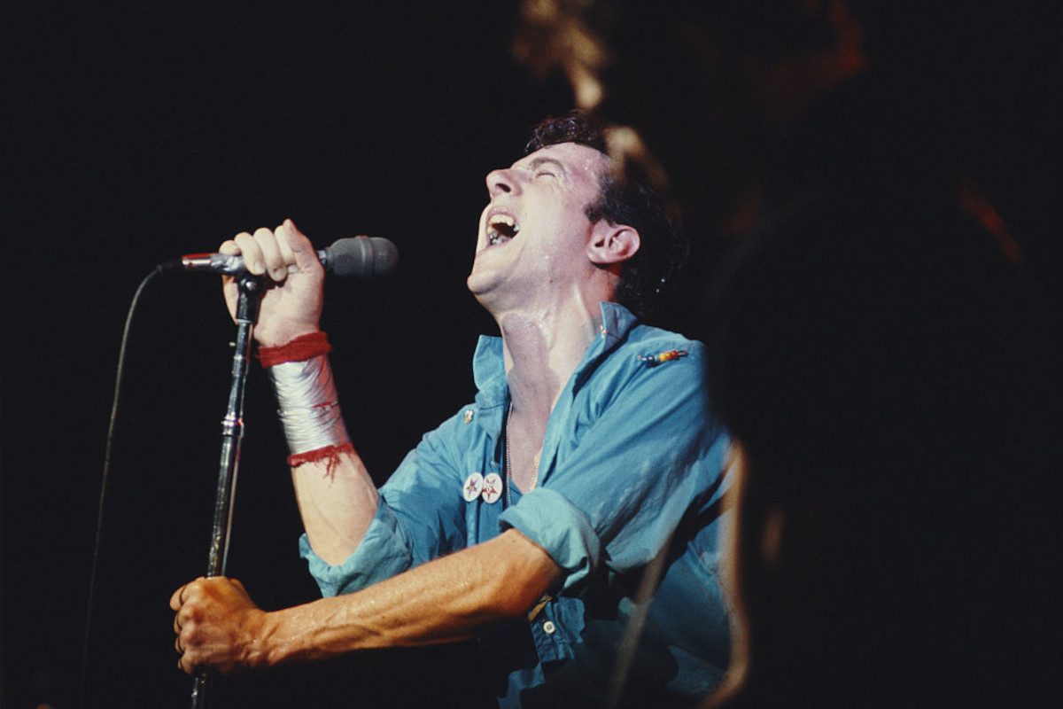 Joe Strummer of British The Clash, performing in New York, September 1979