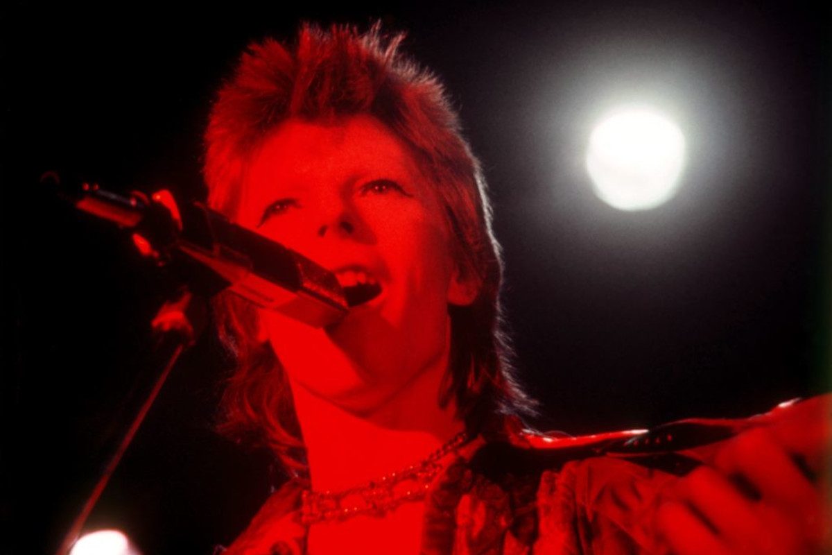 David Bowie performing at the Santa Monica Civic Auditorium on October 20, 1972