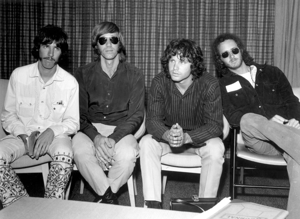 The Doors, late 1968. L-R drummer John Densmore, keyboard player Ray Mansarek, vocalist Jim Morrison and guitarist Robby Krieger