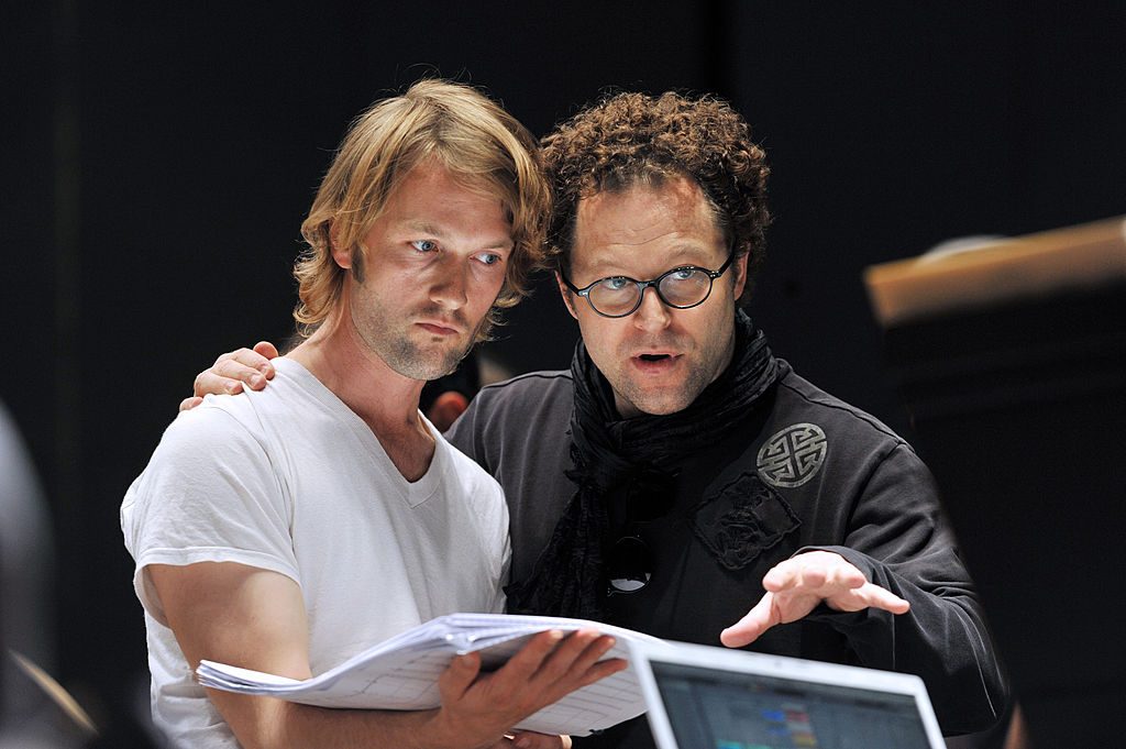 Gabriel Prokofiev (left), composer and grandson of composer Sergey Prokofiev, with American conductor John Axelrod, 2011