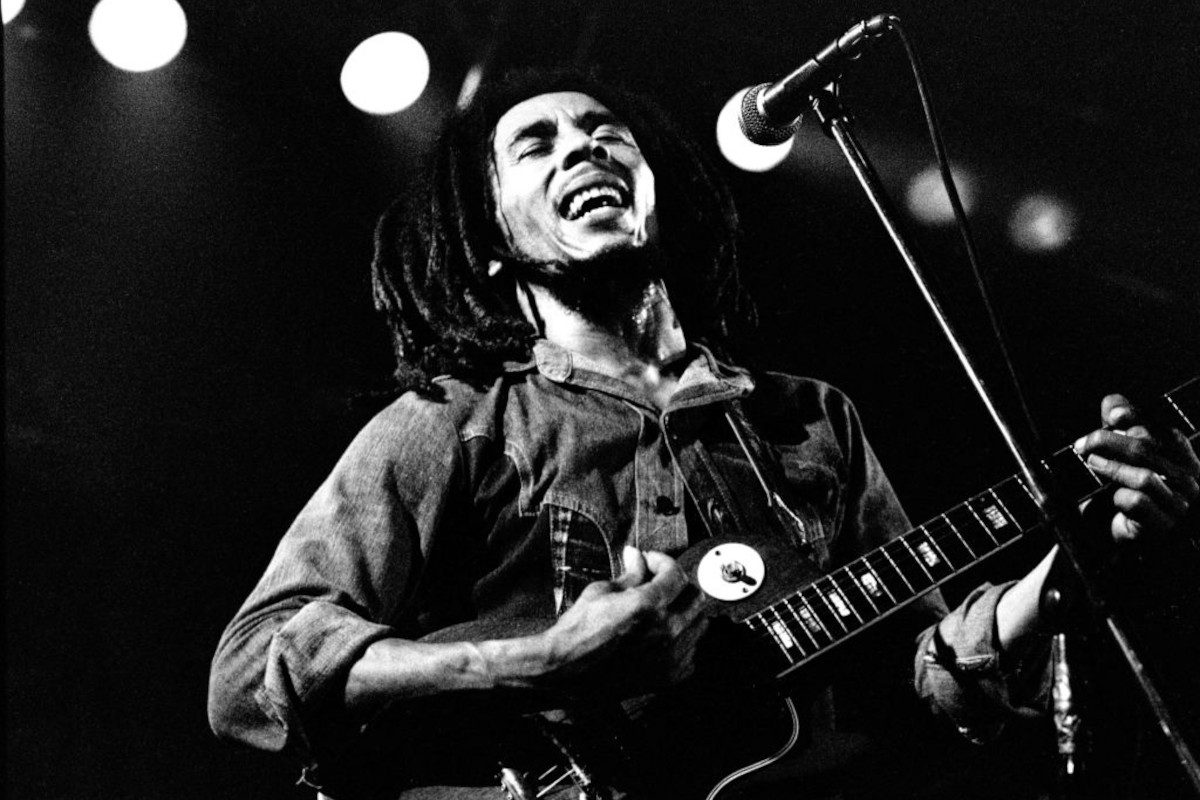Bob Marley performing live with the Wailers in Voorburg, Holland, 1976