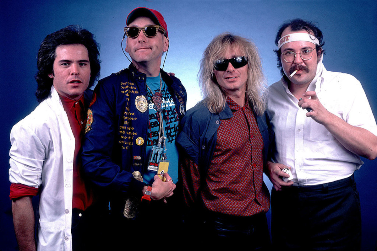 Jon Brandt, Rick Nielsen, Robin Zander and Bun E. Carlos of Cheap Trick, 1985