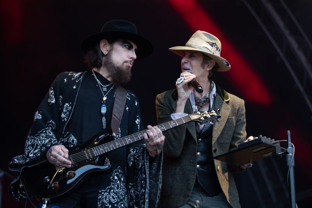 Dave Navarro (L) and Perry Farrell (R) of Jane's Addiction perform at Trinity College Park on June 28, 2024 in Dublin, Ireland