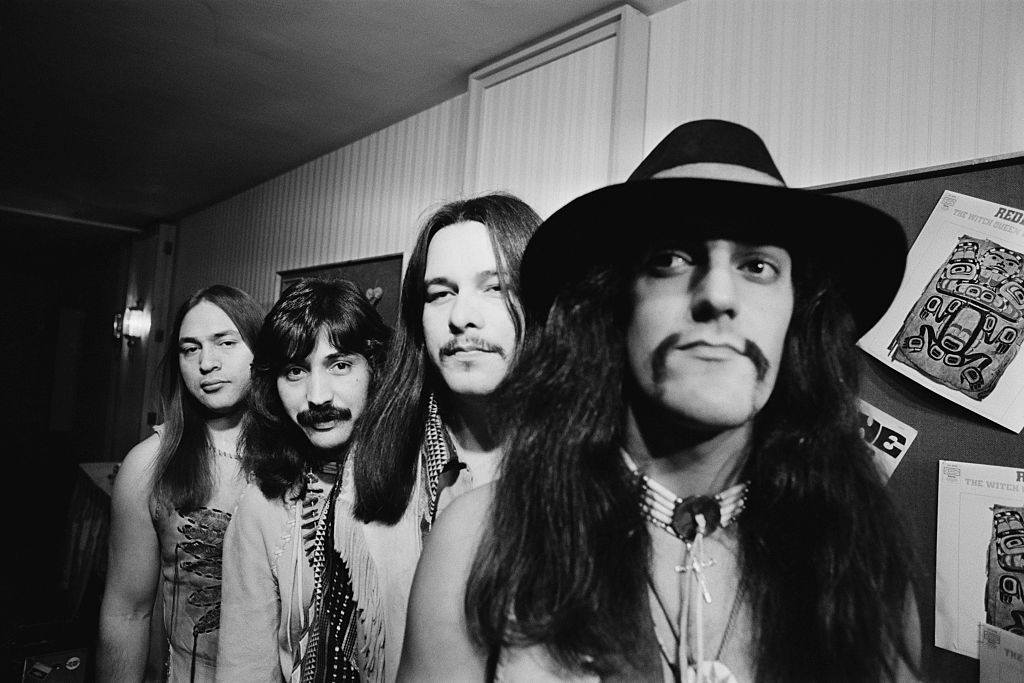 Native American rock group Redbone: (left to right) Lolly Vegas, Pat Vegas, Pete DePoe and Tony Bellamy, 18th November 1971