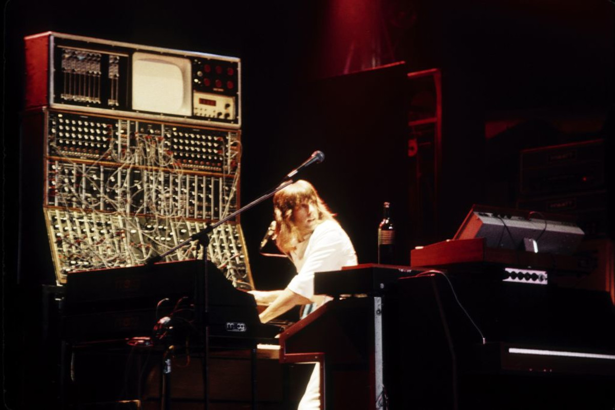 Keith Emerson performs with Emerson, Lake and Palmer at Civic Center in San Francisco, California on February 17, 1974