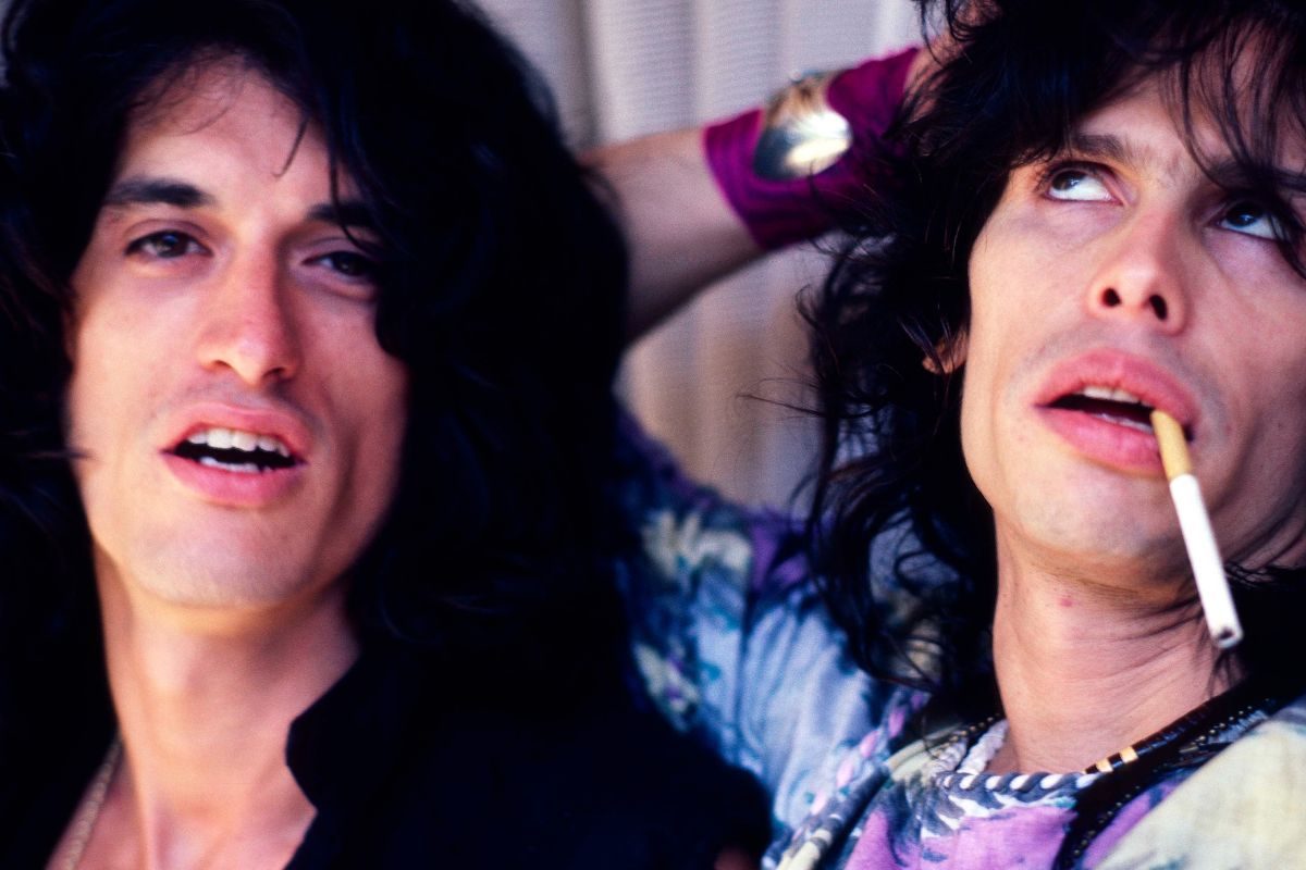 Aerosmith’s Joe Perry (left) and Steven Tyler, 1984